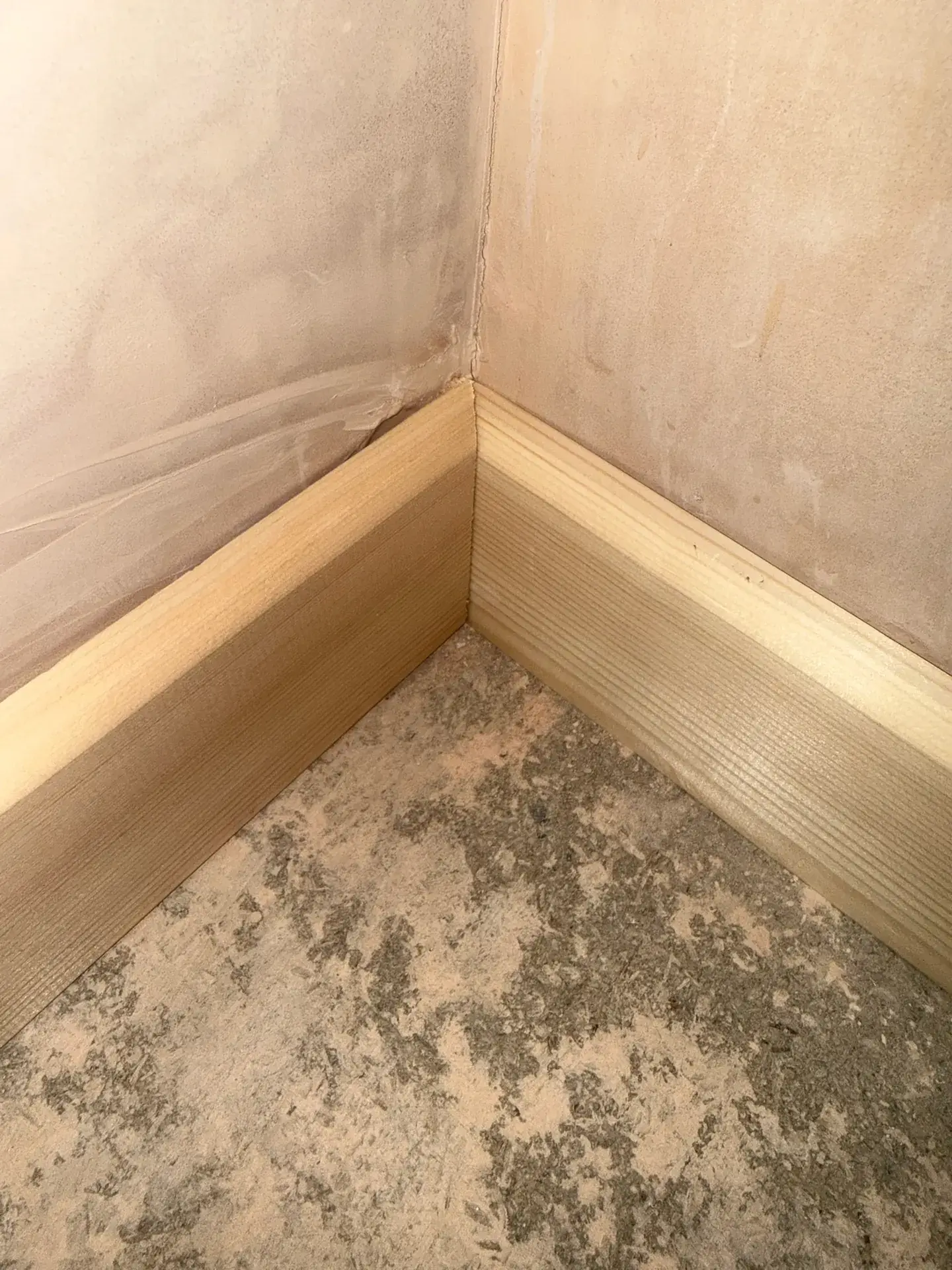 New timber skirting board mitred into an internal corner